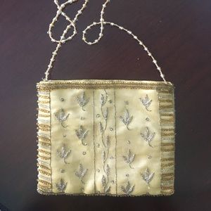 Moyna gold beaded purse